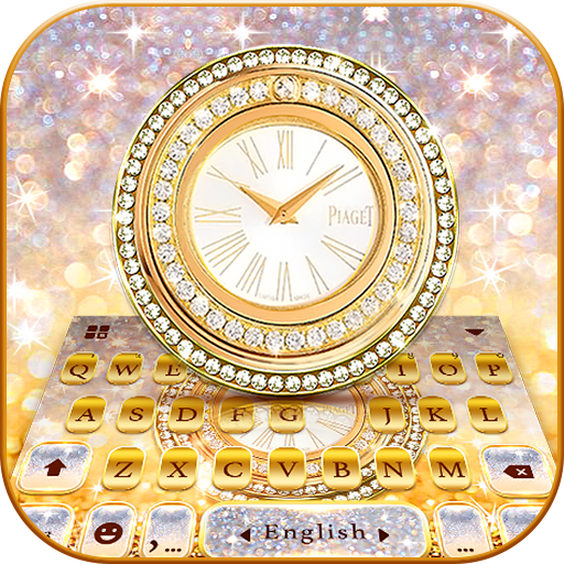Gold Glitter Clock Tema Tastie