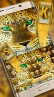 Golden Attacking Cheetah poster