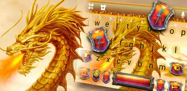 Golden Dragon Flame Keyboard T