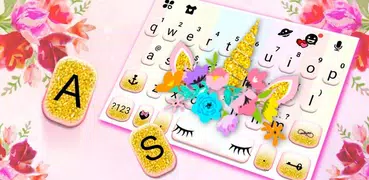 Tema Keyboard Golden Floral Un