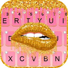 download Golden Sexy Lips Tema Tastiera APK