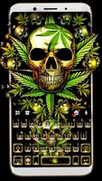 ثيم لوحة المفاتيح Golden Skull الملصق
