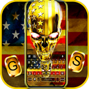 Golden Skull US Flag Klavye Ar APK