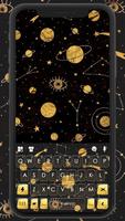 Fundo do Teclado Golden Planets Cartaz