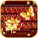 Fundo do Teclado Golden Red Fl APK
