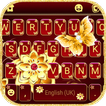 Golden Red Flowers Keyboard Ba