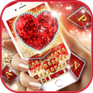 Gold Red Lux Heart कीबोर्ड