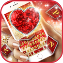 Teclado Gold Red Lux Heart APK