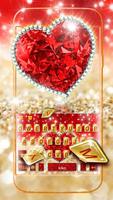 Teclado Gold Red Lux Heart Cartaz