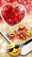 Gold Red Lux Heart Teclado captura de pantalla 1