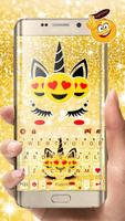 Tema Keyboard Golden Unicorn E Cartaz