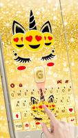 Tema Keyboard Golden Unicorn E imagem de tela 1