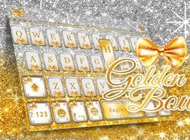 Tema Keyboard Golden Bow imagem de tela 3