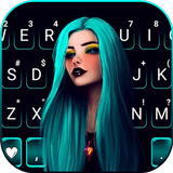 Fundo do Teclado Gothic Neon G ícone
