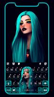 Fundo do Teclado Gothic Neon G Cartaz