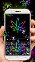 Teclado Glow Rasta Weed Cartaz