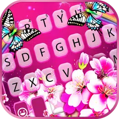Pink Flower Butterfly Keyboard Icon