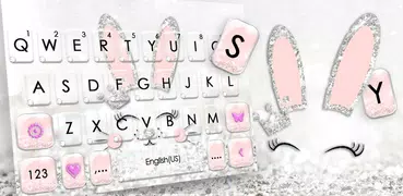 Silver Glitter Bunny Tastatur-