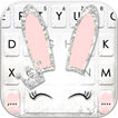 Silver Glitter Bunny Tastatur-