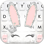 Silver Glitter Bunny Keyboard  icon