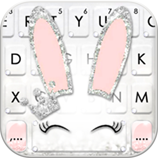 Silver Glitter Bunny Tastatur-