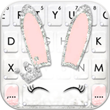 Silver Glitter Bunny Tastatur- Zeichen