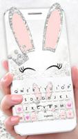 Silver Glitter Bunny Keyboard  poster