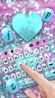 Фон клавиатуры Glitter Cyan He скриншот 1