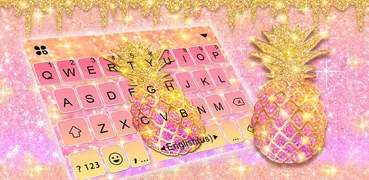 Tema Keyboard Glitter Drop Pineapple
