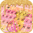 Glitter Drop Pineapple Tema de teclado icono