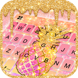 Glitter Drop Pineapple Tastatur-Thema Zeichen