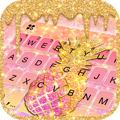 Glitter Drop Pineapple Tastatur-Thema