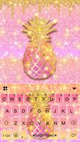 Glitter Drop Pineapple Tema de teclado Poster