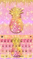 Poster Glitter Drop Pineapple Tema Tastiera