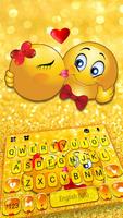 Tema Keyboard Glitter Gold Lov poster