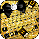 Glitter Golden Bow Teclado APK