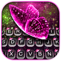 Glitter Pink Butterfly Keyboard Theme