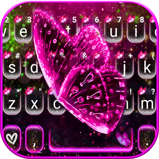 Glitter Pink Butterfly キーボード