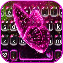 Glitter Pink Butterfly Tastatu