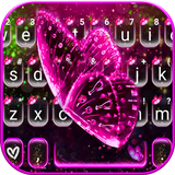 Glitter Pink Butterfly Keyboar