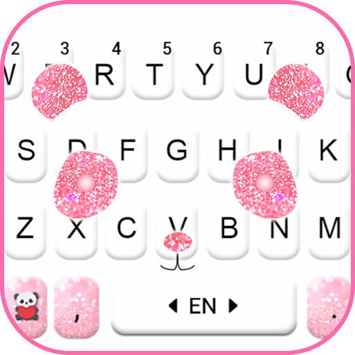 Glitter Pink Panda Tastatur-Th