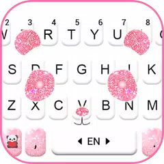 最新版、クールな Glitter Pink Panda のテーマキーボード
