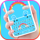 خلفية الكيبورد Glitter Rainbow APK