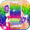 Glitter Rainbow Klavye Arkaplanı