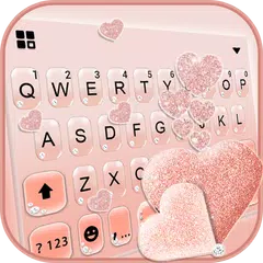 Glitter Rose Gold Hearts Keybo APK download