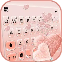 Glitter Rose Gold Hearts 主題鍵盤 APK 下載