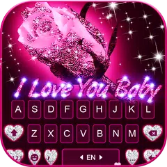 Glitter Rose Love Keyboard Bac APK download