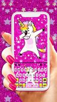 Glitter Star Unicorn Fondo de  Poster