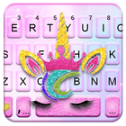 ikon Tema Keyboard Glitter Unicorn