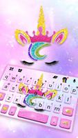 最新版、クールな Glitter Unicorn のテーマキーボード スクリーンショット 1